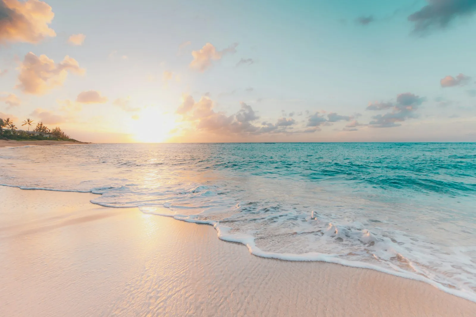 Pristine beach with clear turquoise water